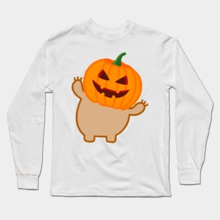 Cute Halloween Pumpkin Head Sloth Long Sleeve T-Shirt